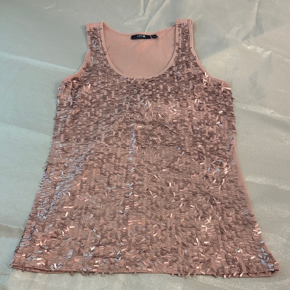 Apt. 9 Blush Sequin Tank Top